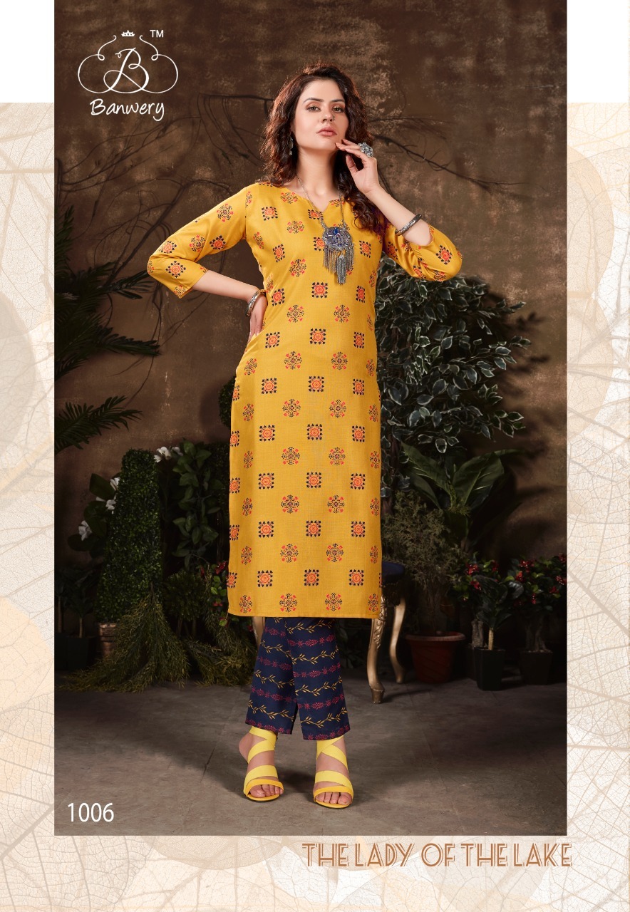 Dry Cleaning Bell Bottam Heavy Magic Slub Two Piece Catalogue Kurti With Pent