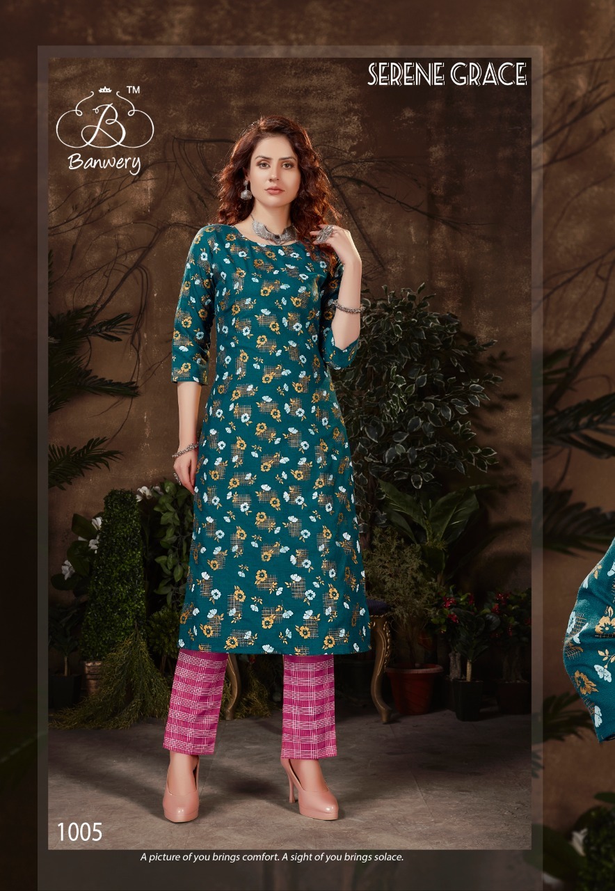 Dry Cleaning Bell Bottam Heavy Magic Slub Two Piece Catalogue Kurti With Pent