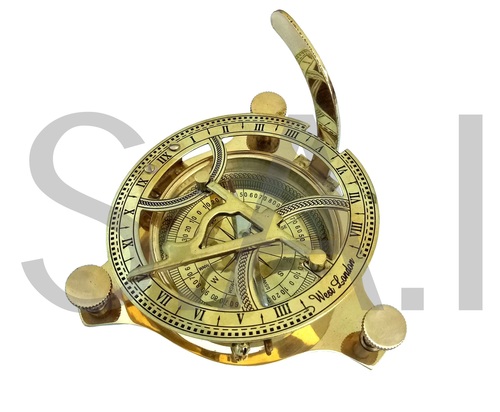 Golden Brass Sundial Compass Nautical Vintage Sundial Compass