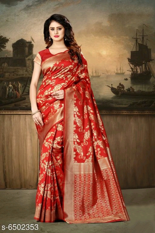 Gulab Zak Pure Banarasi Silk Saree - 6.3 Mtr Length, Heavy Pallu With Same Woven Border, Includes Blouse Piece | Breathable, Washable, All-season, Customizable Size