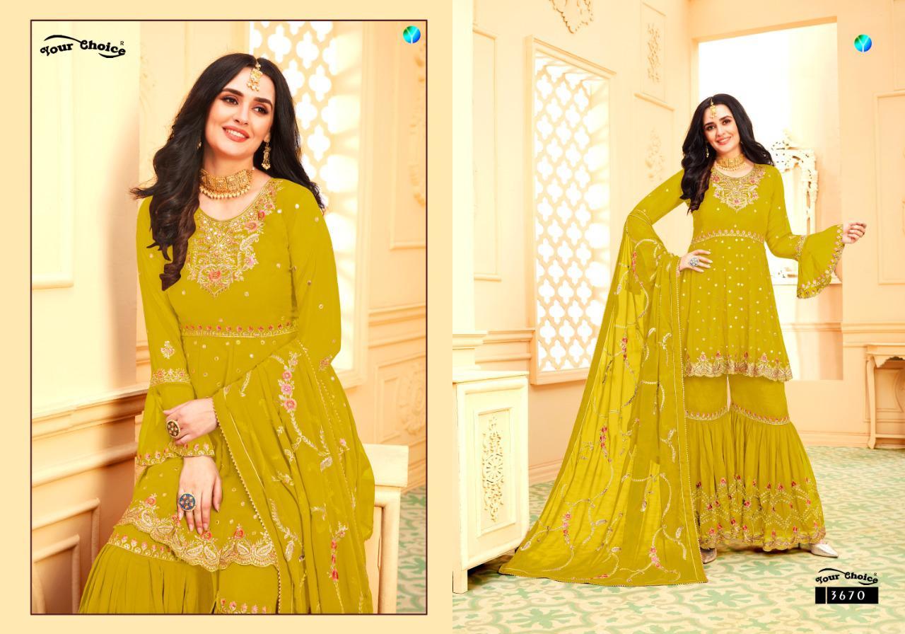 Multi Color Your Choice Riyasat Georgette Sharara Style Designer Salwar Suit Catalog