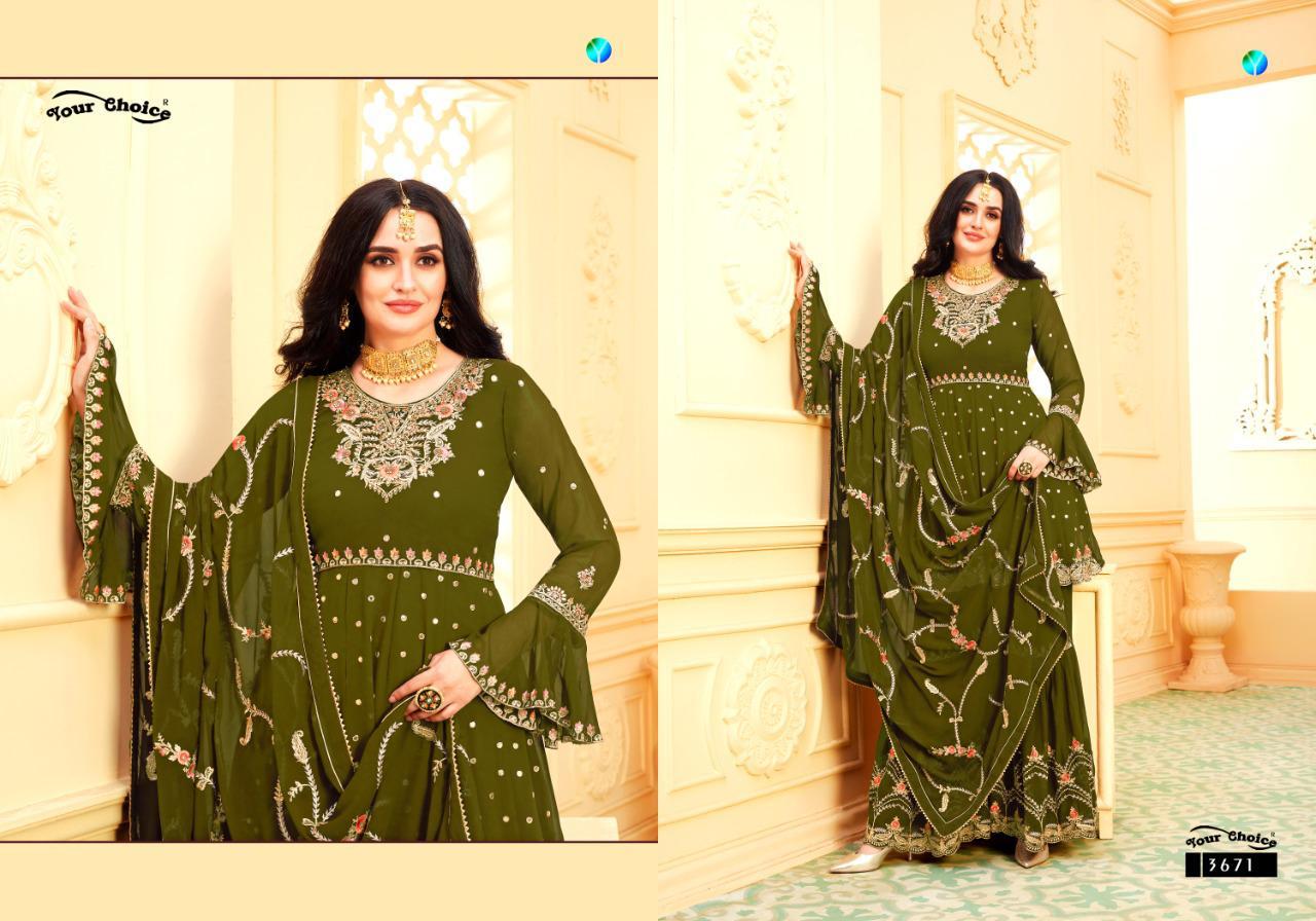 Multi Color Your Choice Riyasat Georgette Sharara Style Designer Salwar Suit Catalog