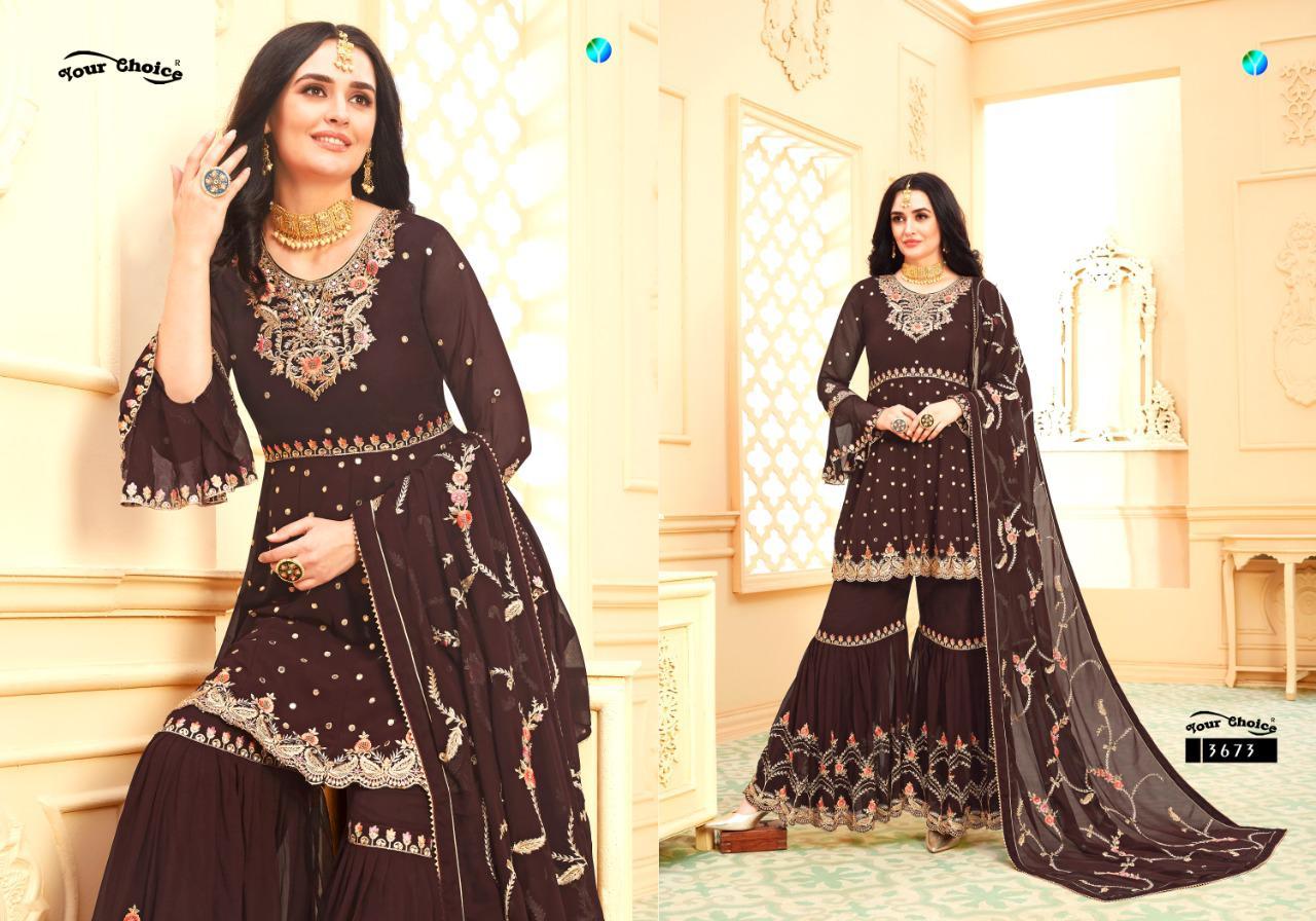 Multi Color Your Choice Riyasat Georgette Sharara Style Designer Salwar Suit Catalog