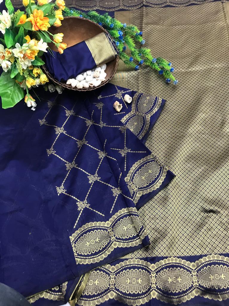 Ladies Designer Saree - Soft Lichi Silk Fabric, Multi Colour With Beautiful Rich Pallu And Jacquard Work, Perfect For Traditional Occasions