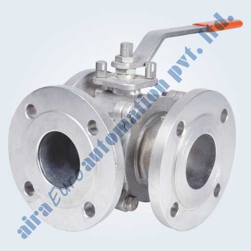 C Way 3 Way Floating Ball Valve - Astm A216 Gr. Wcb & Astm A351 Gr. Cf8m, 1/2" To 8" Size, Medium Pressure Operation, Ideal For Air, Water, Oil, Gas & Chemical Applications