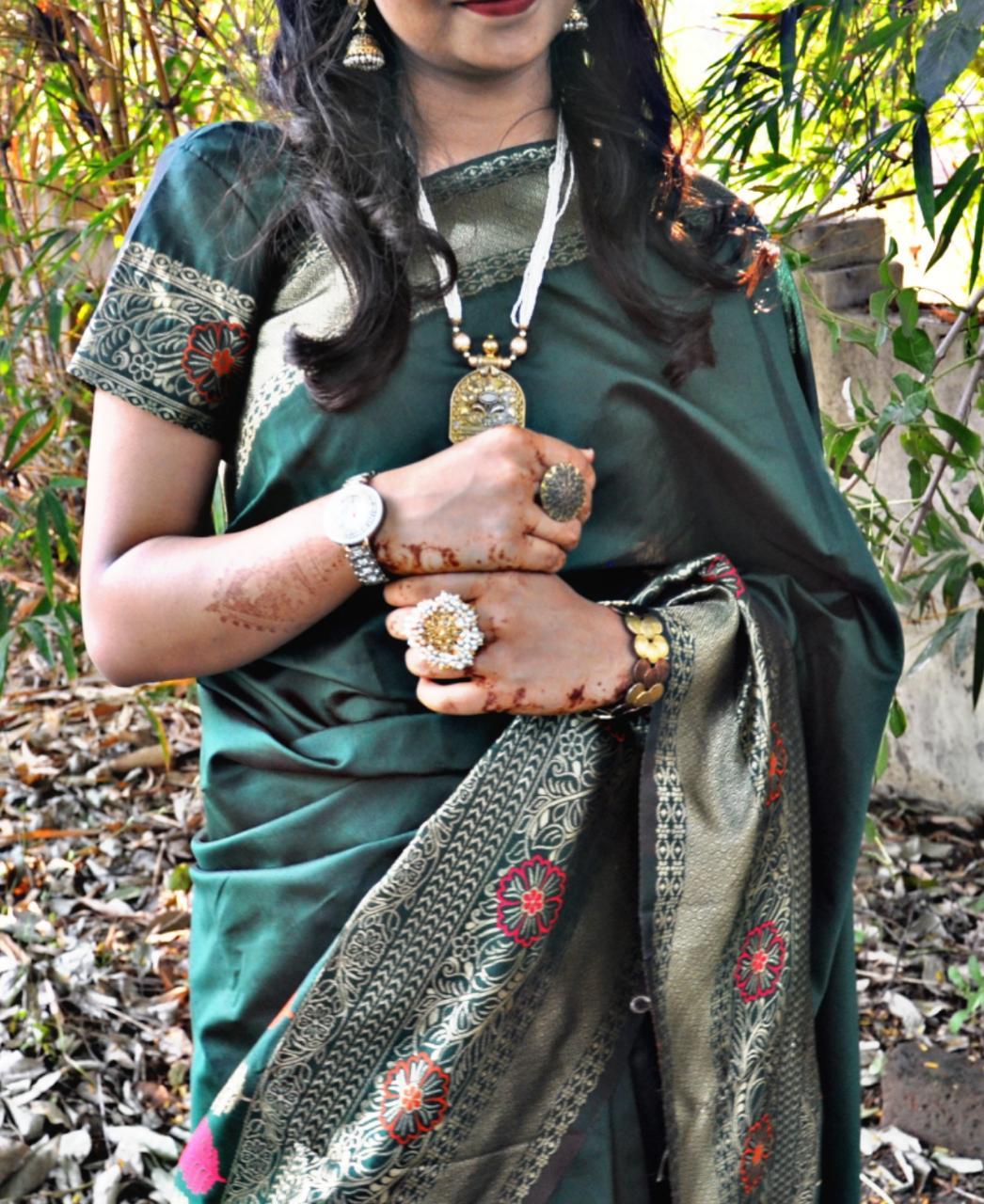 Ladies Fancy Silk Saree - Soft Lichi Silk Fabric, Multi Color With Beautiful Rich Pallu & Jequard Self Weaving Work, Ideal For Traditional Occasions