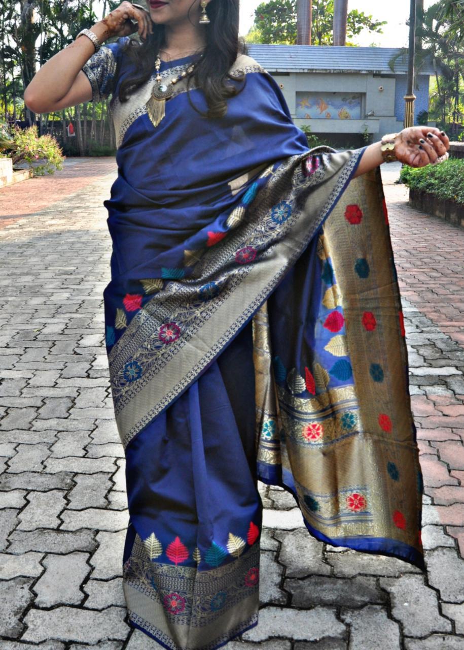 Ladies Fancy Silk Saree - Soft Lichi Silk Fabric, Multi Color With Beautiful Rich Pallu & Jequard Self Weaving Work, Ideal For Traditional Occasions