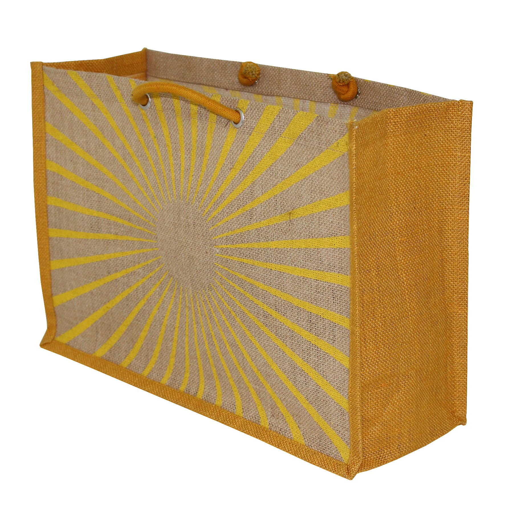 Pp Laminated Jute Shopping Tote Bag - 30 X 40 X 15 Cm, Re-useable, Bio-degradable, Eco-friendly With Shoulder Length Handle