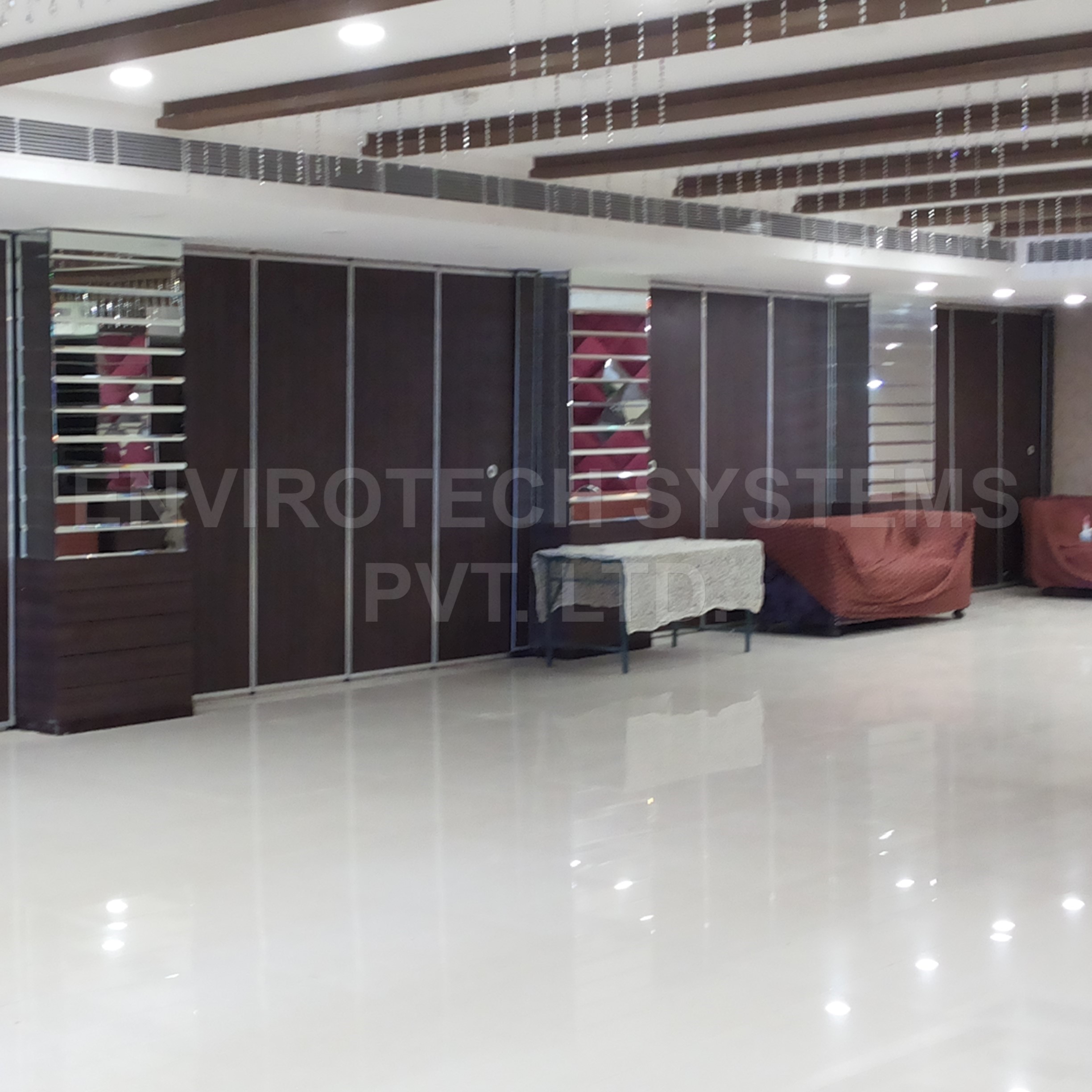 Acoustic Sliding Folding Partition - Mdf, 2m-6m Height, 85/100mm Thick | Double Pvc Seals, 450kg/m Load Limit, Custom Colors Available