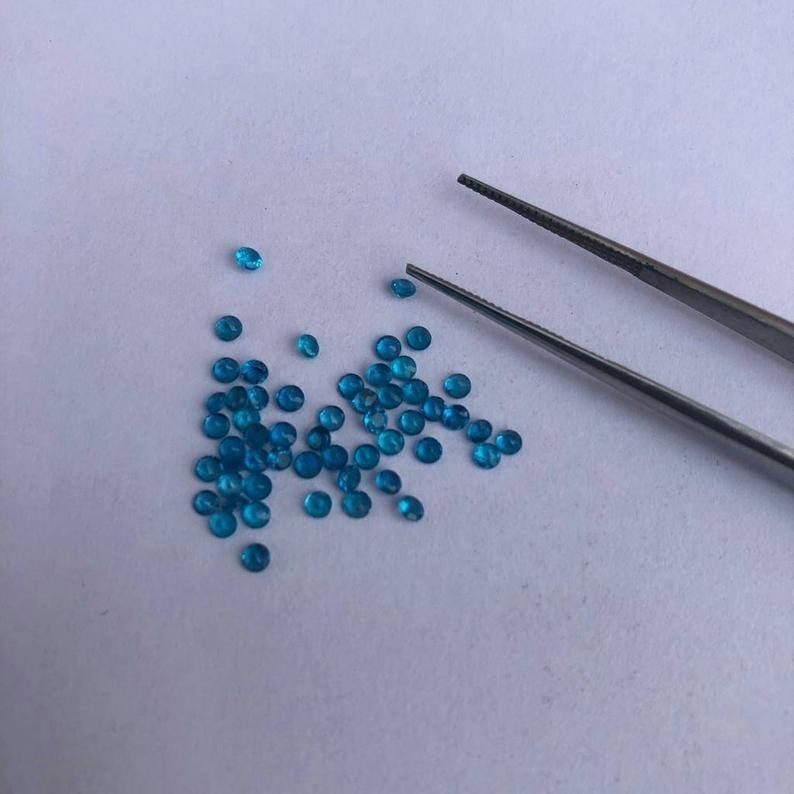 2.25mm Neon Apatite Faceted Round Loose Gemstones Grade: Aaa