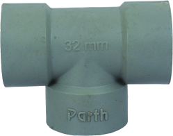 Pp Moulded Tee - Socket & Threaded Type, Plain And Threaded Designs | Polypropylene Material, Various Sizes From 1/2" To 6", Gray Color, Is: 8008-1976 Compliant, Max Working Pressure 10 Kg/cm²