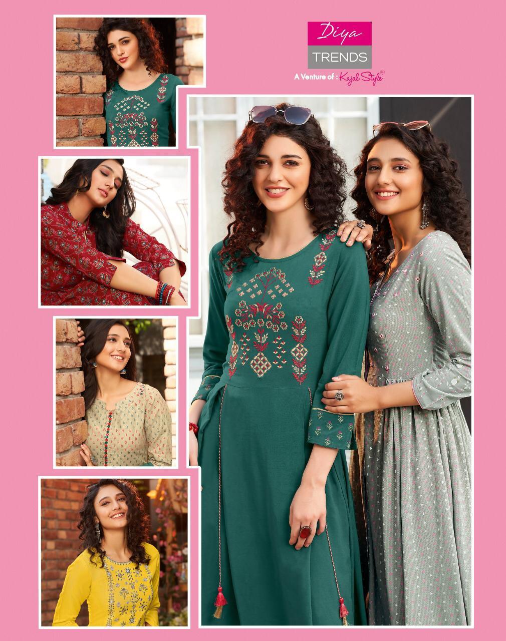 Ethnicity Vol 5 Rayon With Fancy Embroidery Work & Classy Prints - Designers Kurti Gowns, Sizes S-4xl, Length 46-48", 3-4th Sleeve Style, Traditional Ethnic Wear