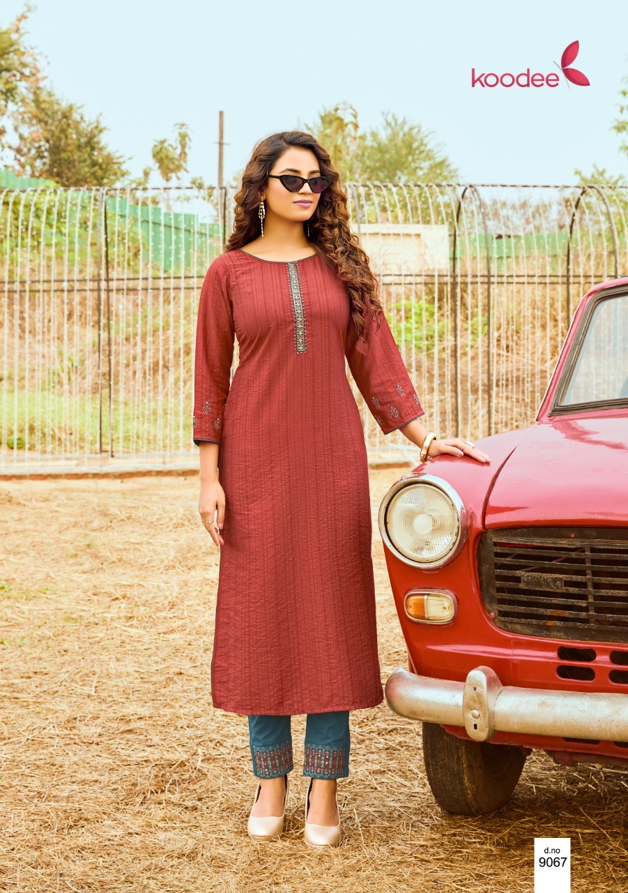 Dry Cleaning Mahi Vol 4 Fancy Viscose With Stripe Kurtis With Pants