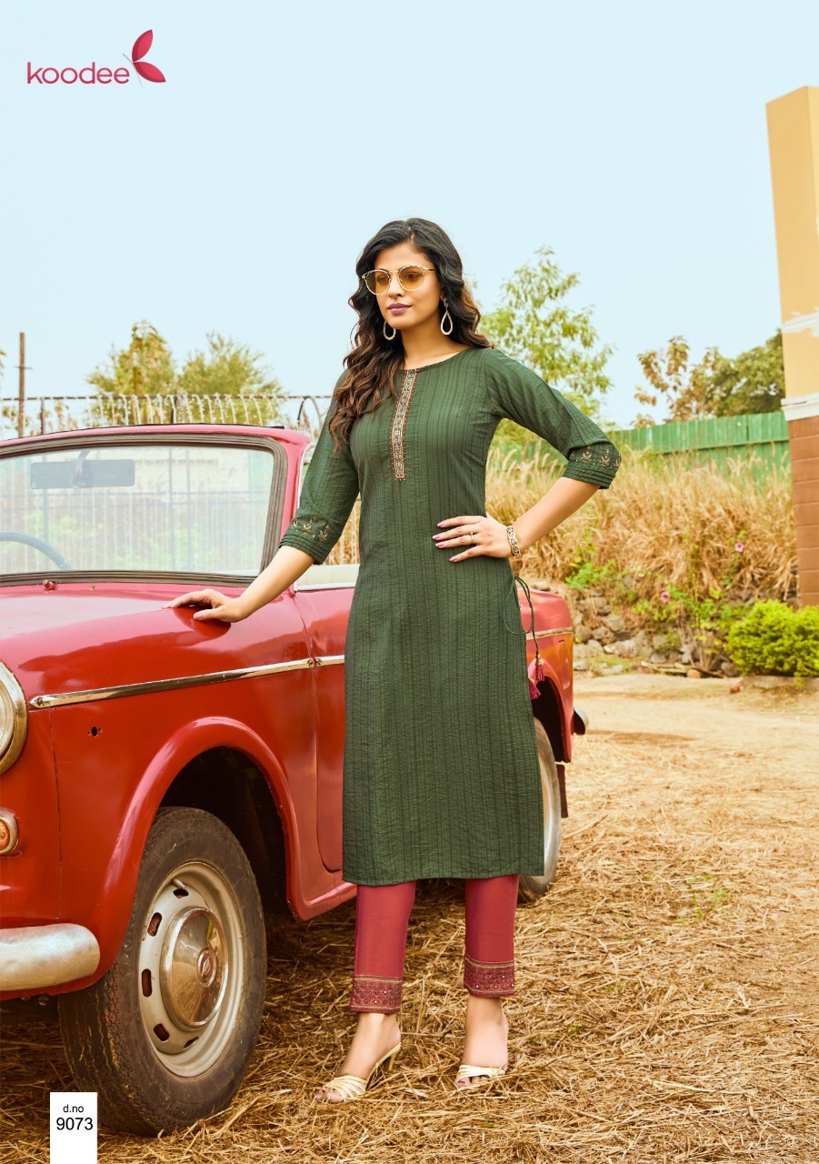 Dry Cleaning Mahi Vol 4 Fancy Viscose With Stripe Kurtis With Pants