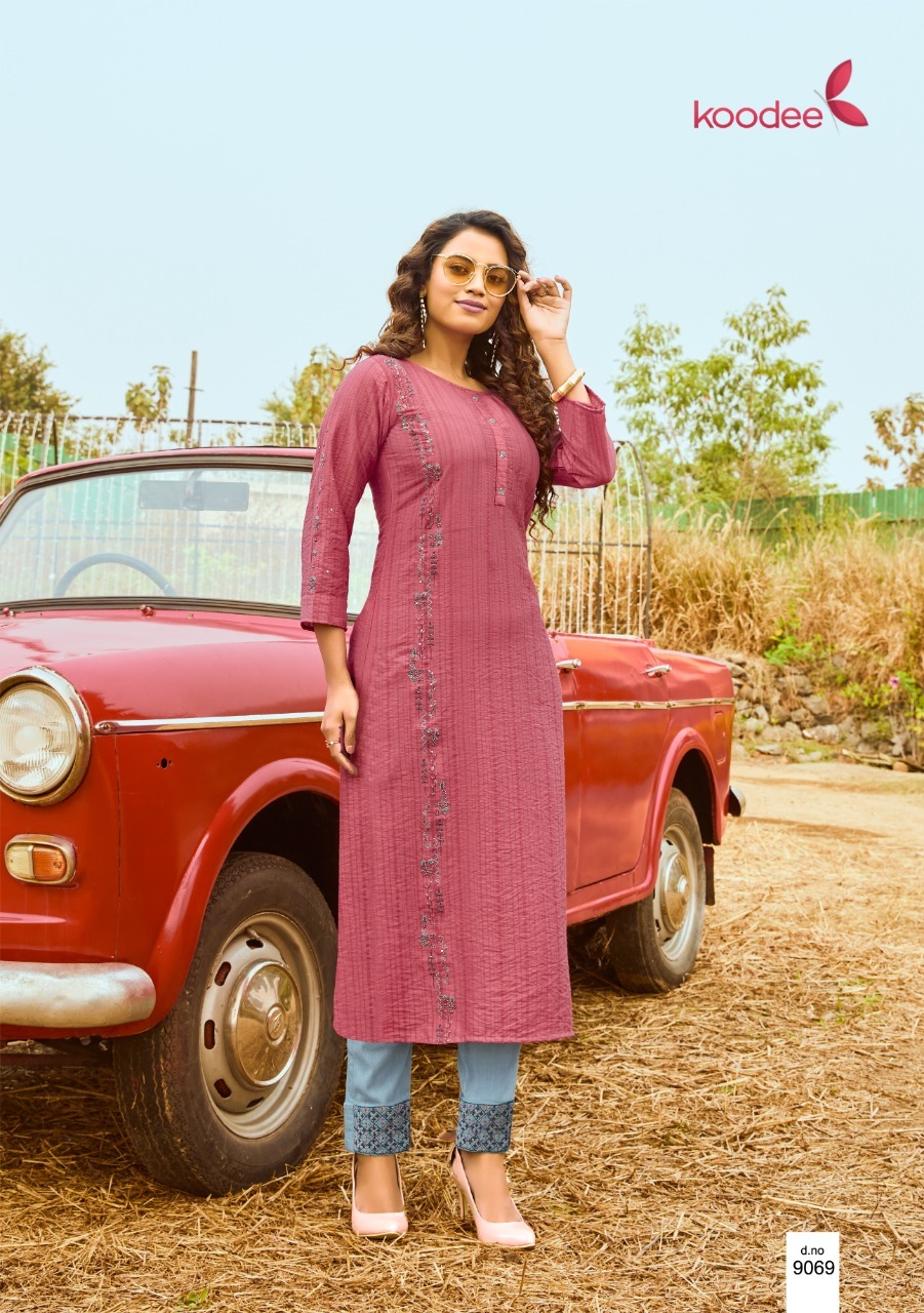 Dry Cleaning Mahi Vol 4 Fancy Viscose With Stripe Kurtis With Pants