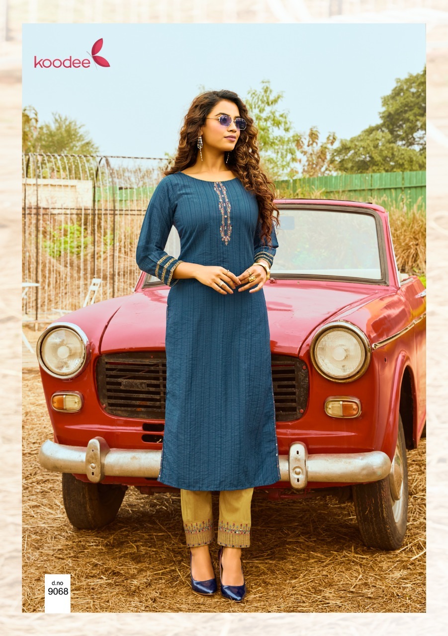Dry Cleaning Mahi Vol 4 Fancy Viscose With Stripe Kurtis With Pants