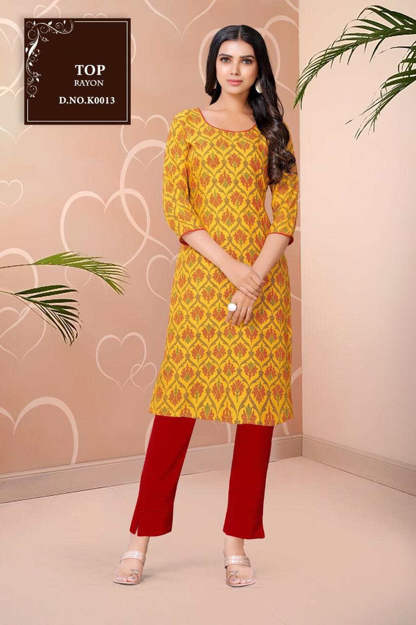Dhyani Vol 2 - 1016mm Length, Rayon Printed - 3-4th Sleeve, Casual Ladies Kurtis For All Seasons