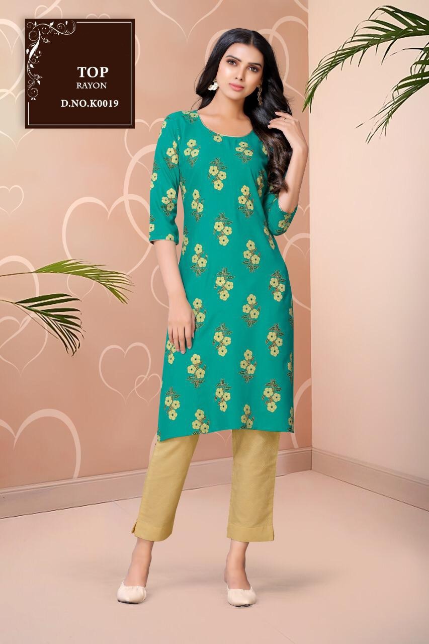 Dhyani Vol 2 - 1016mm Length, Rayon Printed - 3-4th Sleeve, Casual Ladies Kurtis For All Seasons