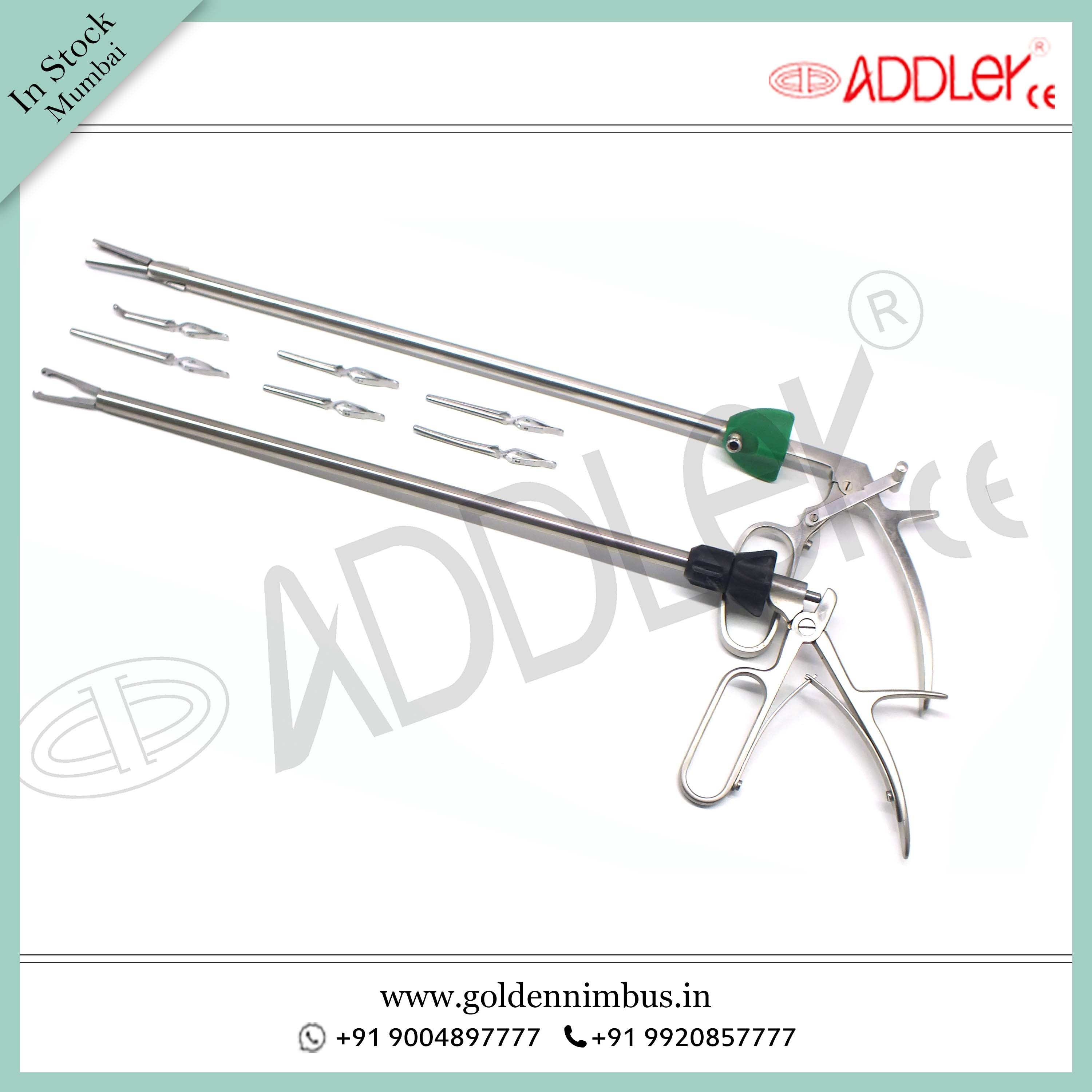 Brand New Addler Laparoscopic 10mm Bulldog And Hem-o-lock Clip Applicator - Steel, 5x5x10 Inch, Semi-automatic, Portable, Waterproof, Sterilized