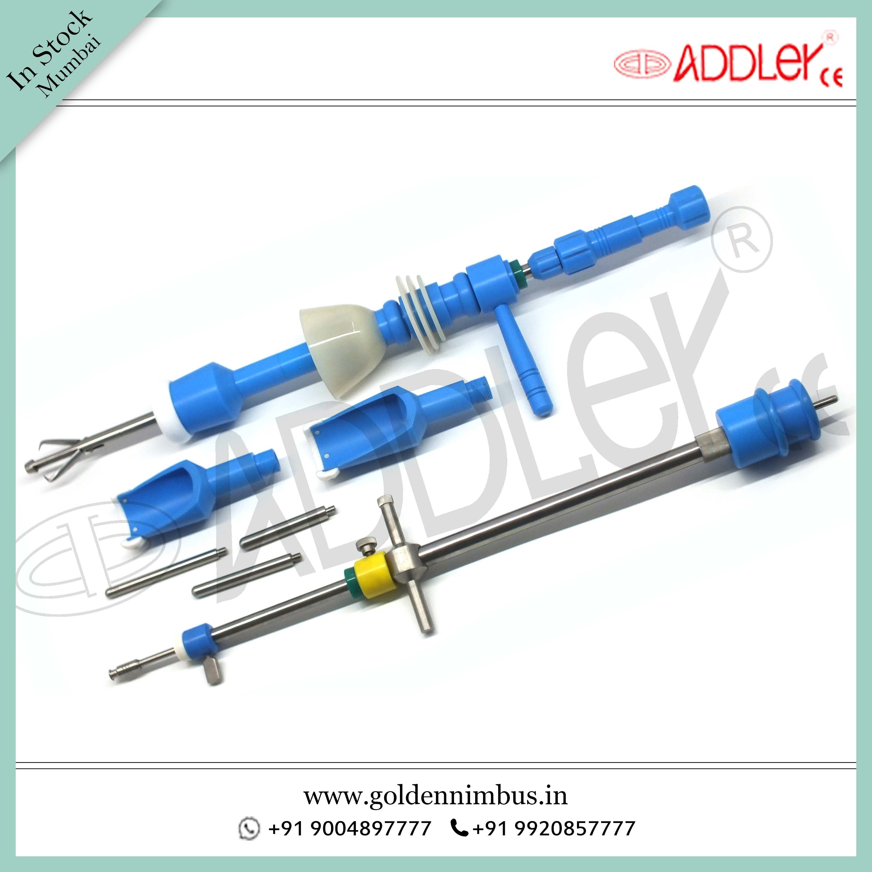 Brand New Addler Laparoscopic Mangeshikar And Hohl Uterine Manipulator Set Of 2 - Steel, 5 X 5 X 10 Inch, Semi-automatic, Portable, Sterilized, Waterproof