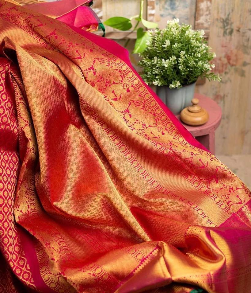 Kanchipuram Silk Checked And Butta Saree - Multicolour Elegance | Bollywood Style For Traditional Occasions In All Seasons
