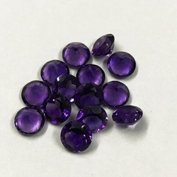 7mm African Amethyst Faceted Round Loose Gemstones Grade: Aaa