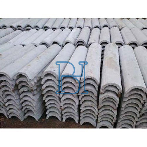 RCC Half Round Pipe - RCC Material, Customized Length, Grey Color | Ideal for Electric and Internet Wiring, Sturdy with Chemical Resistance