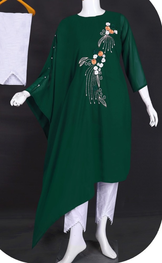 Bottle Green Trendy Kurti