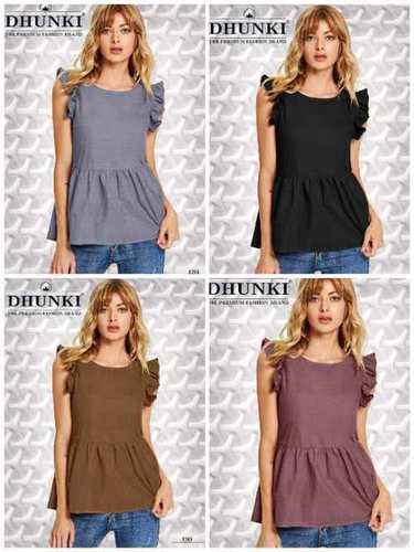 Dhunki Ladies Tops - Heavy Rayon, M(38) & XL(42), 25-26 Inch Length, 4 Colors Available | Full Stitched, Cap Sleeves, Limited Edition
