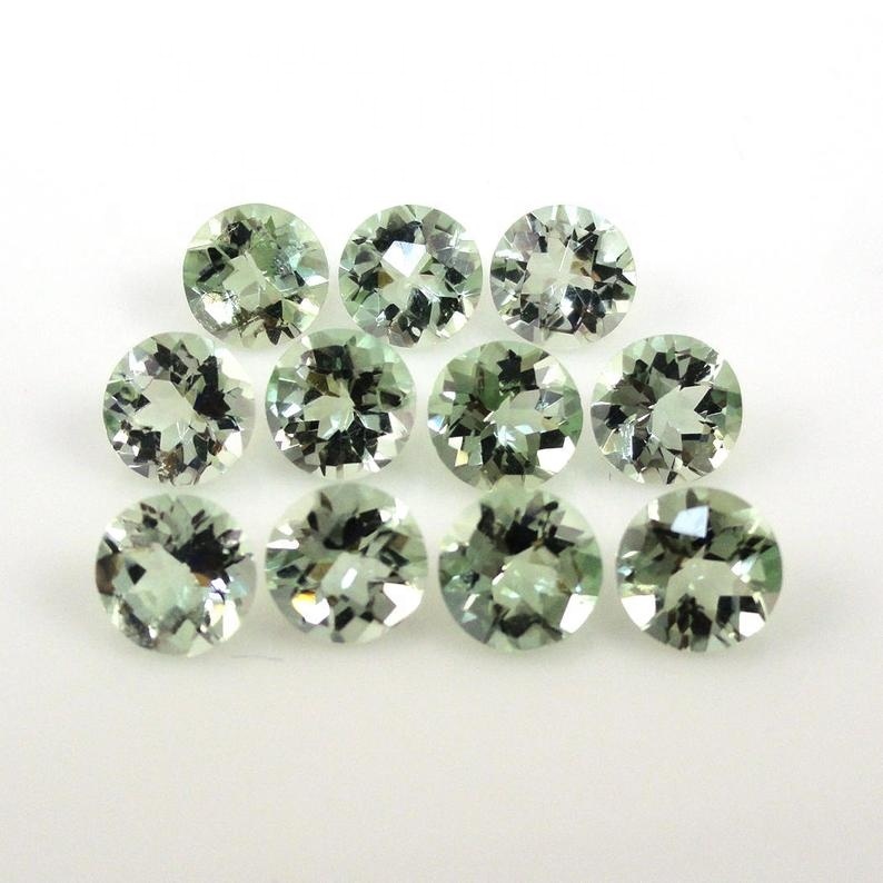 9mm Green Amethyst Faceted Round Loose Gemstones Grade: Aaa