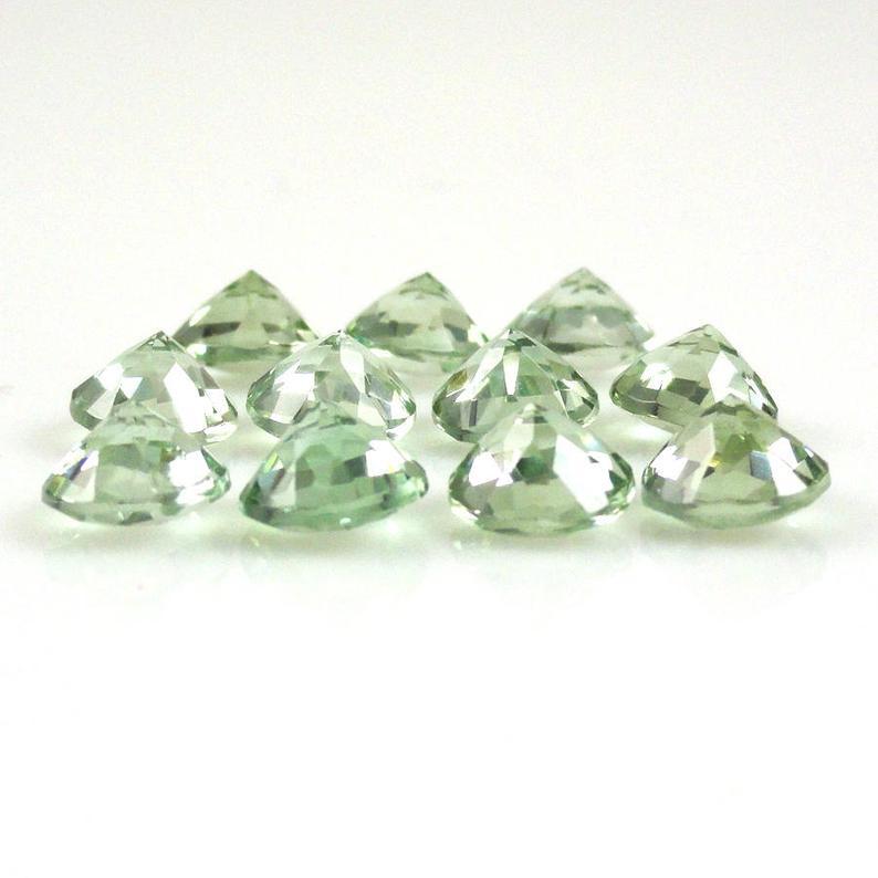 9mm Green Amethyst Faceted Round Loose Gemstones Grade: Aaa