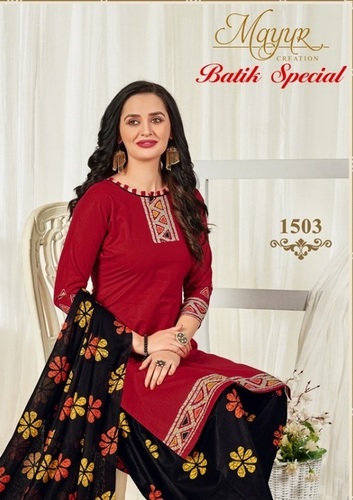 मल्टी कलर मयूर क्रिएशन बाटिक स्पेशल वॉल्यूम 15 कॉटन पटियाला ड्रेस मटेरियल कैटलॉग