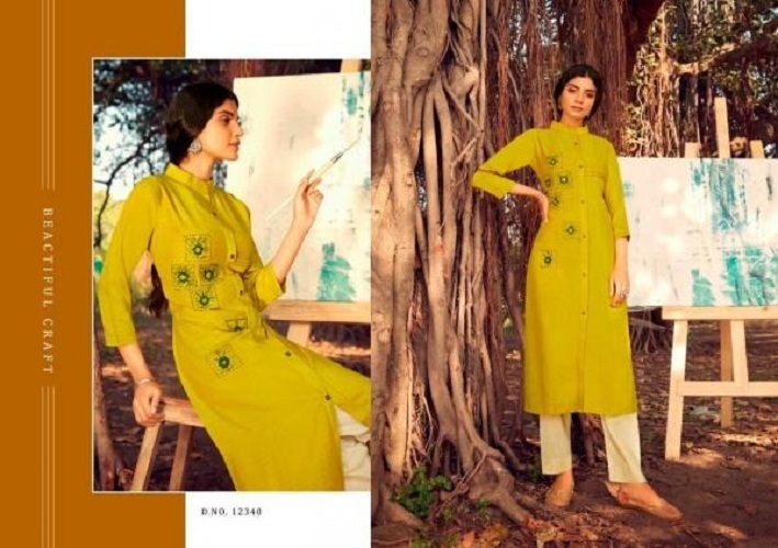 Kalaroop Zili Lining Silk With Work Designer Kurti Catalog - Silk, Stitched M | L | Xl | Xxl | Xxxl, Multi Color, Traditional Style, Dry Clean & Washable