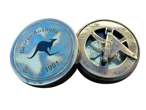 As Shown In Picture 1901 George Australia Brass Sundial Compass Antique Vintage Sundial Compass