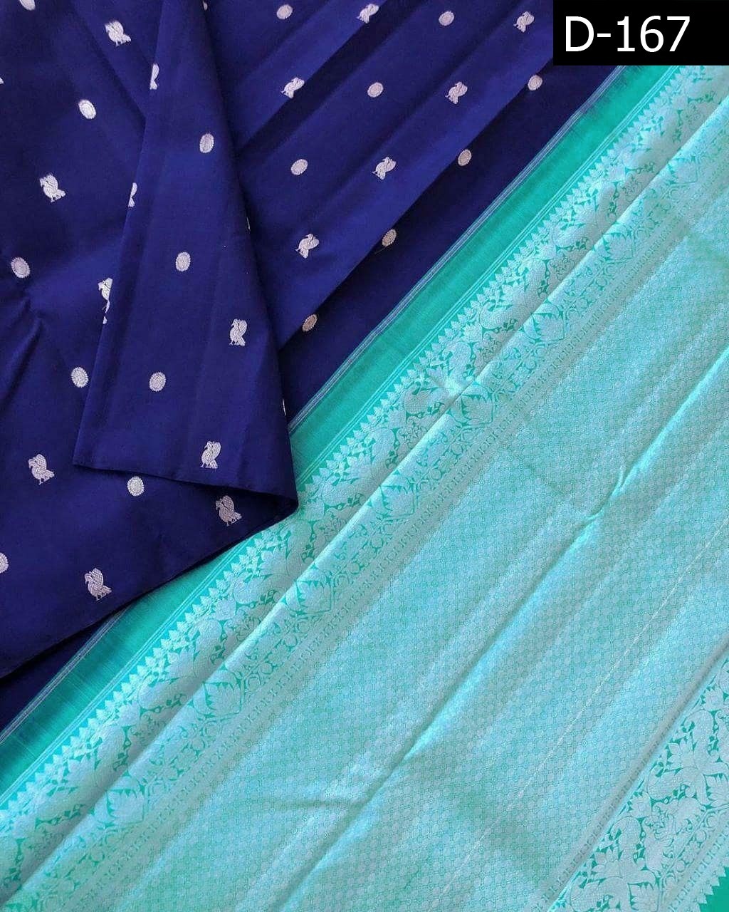 Ladies Soft Silk Saree - 6.30 Feet, Royal Blue With Self Design Weaving, Contrast Borders & Pallu | Traditional Occasion Wear, Multi-season Versatility, Bollywood Style