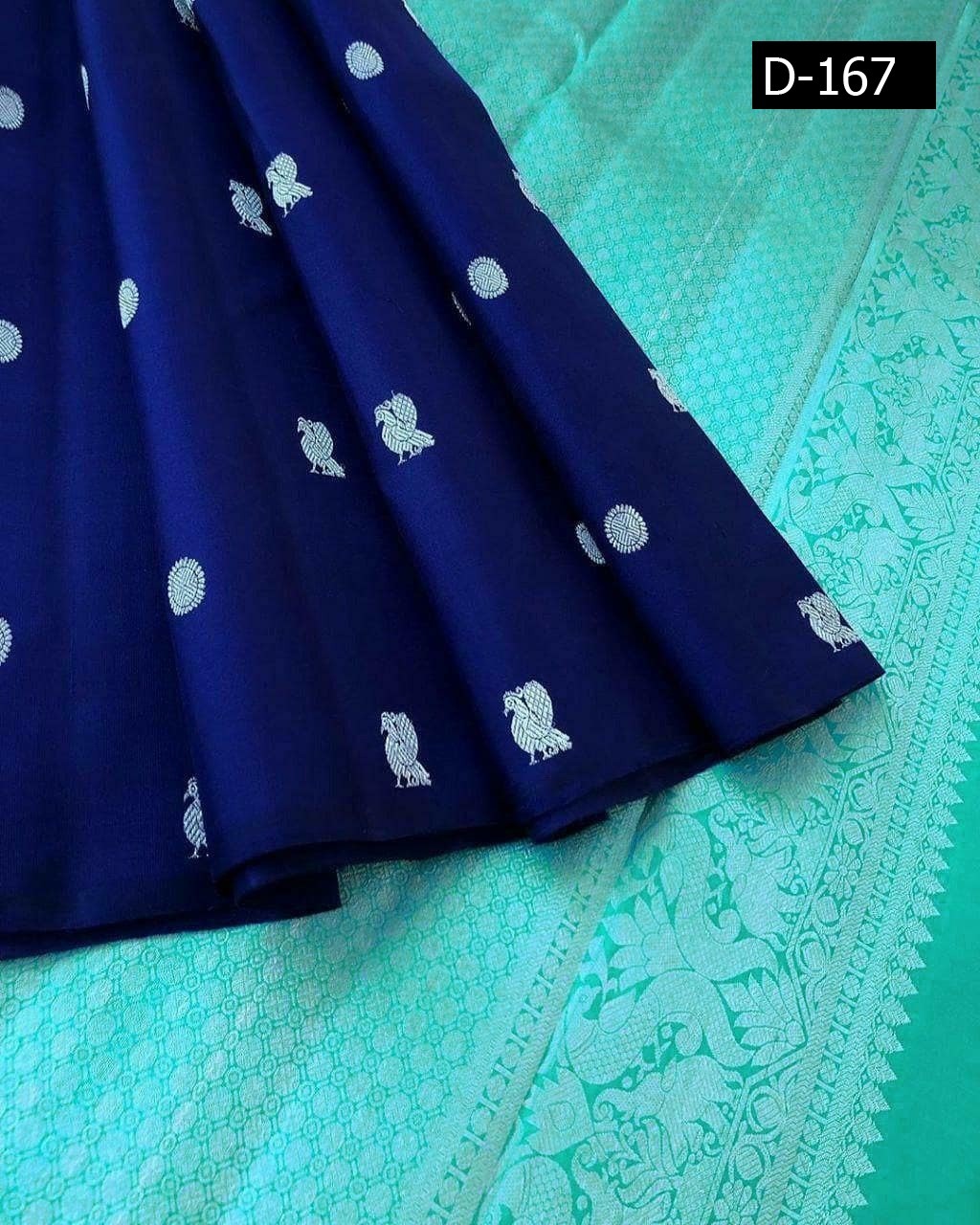 Ladies Soft Silk Saree - 6.30 Feet, Royal Blue With Self Design Weaving, Contrast Borders & Pallu | Traditional Occasion Wear, Multi-season Versatility, Bollywood Style