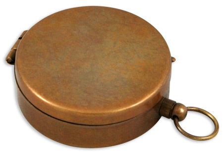 As Shown In Picture Vintage Look Nautical Brown Antique Pocket Compass With Lid