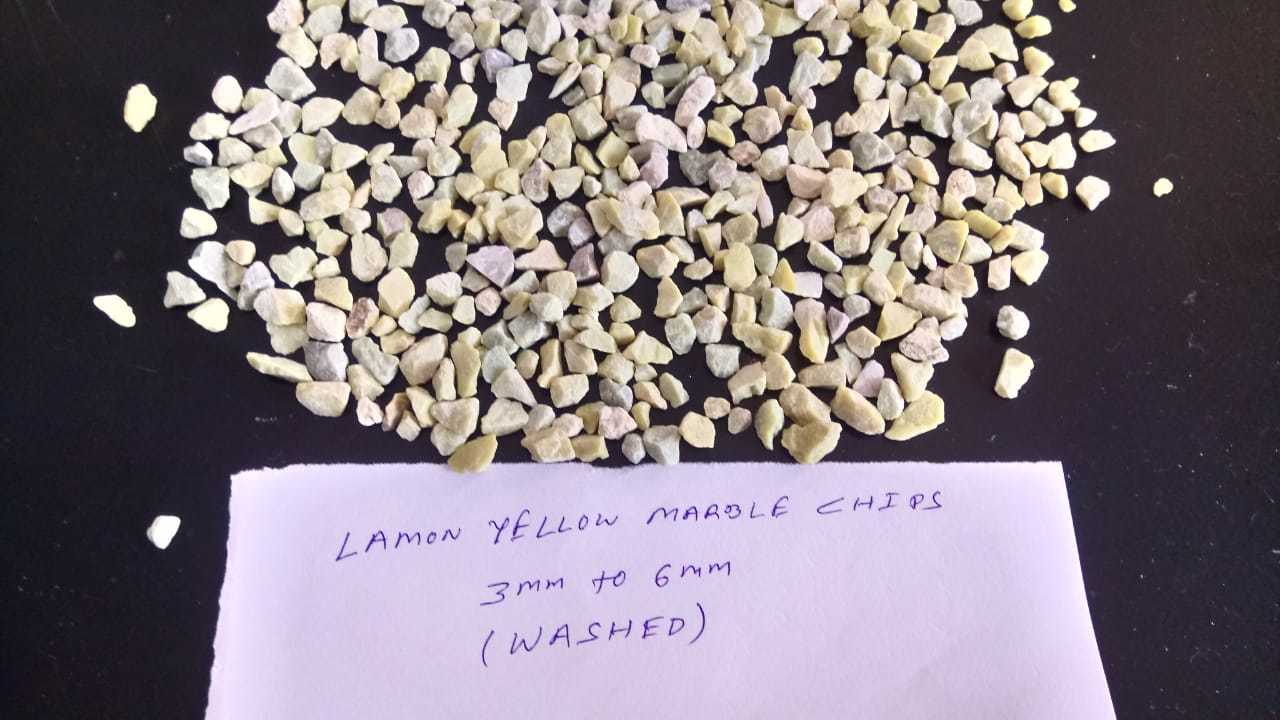 Very Attractive Lemon Yellow Terrazzo Floring Chips And Sand And Pea Gravels Wholesale Manufacturer Size: Available Size: (1) 0.5mm To 1mm