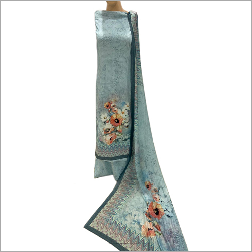 वॉशेबल लेडीज़ बेंज़ो अनस्टिच्ड प्रिंट सूट फ़ैब्रिक्स