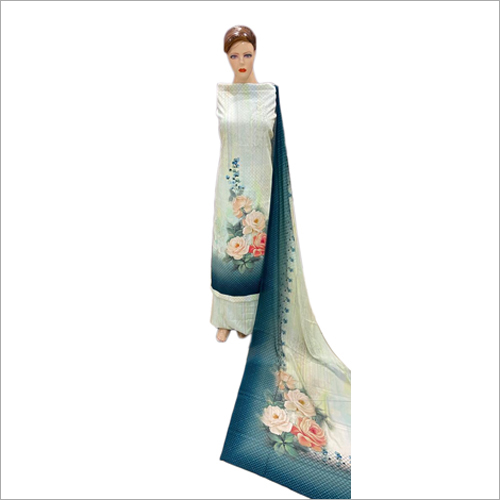 Ladies Benzo Unstitched Printed Suit Fabric - Multicolor Standard Size | Washable Texture For Elegant Suit Making