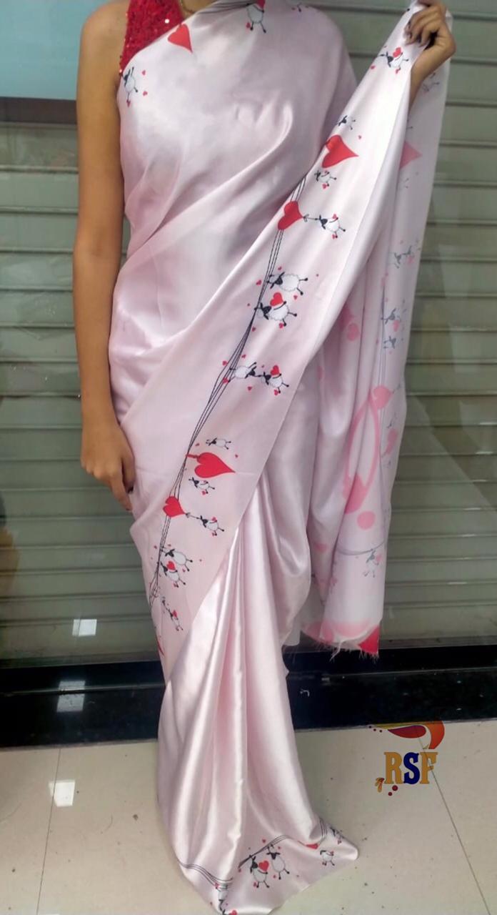 Saree Collection - Pure Satin Silk, 6.3 Mtr Length With Blouse | Multi Color, Bollywood Style For Traditional Occasions