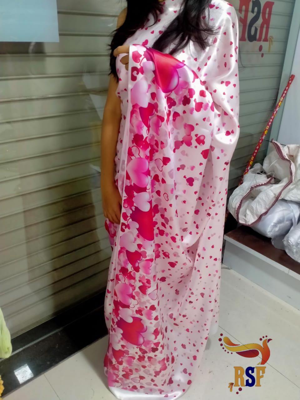 Saree Collection - Pure Satin Silk, 6.3 Mtr Length With Blouse | Multi Color, Bollywood Style For Traditional Occasions