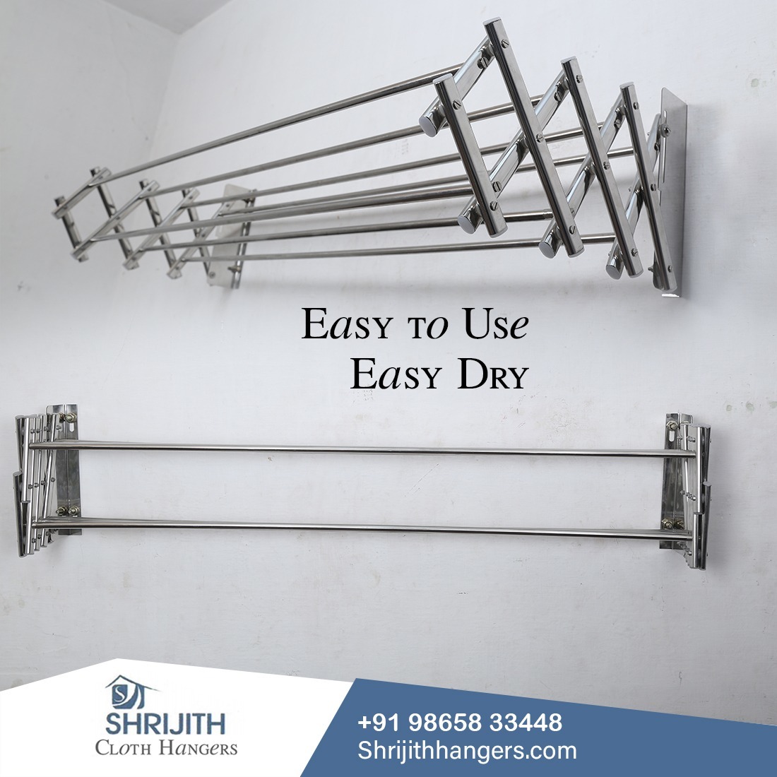 Silver Space Saving Wall Mounted Hanger Manufacturing Distributed Near Sungam