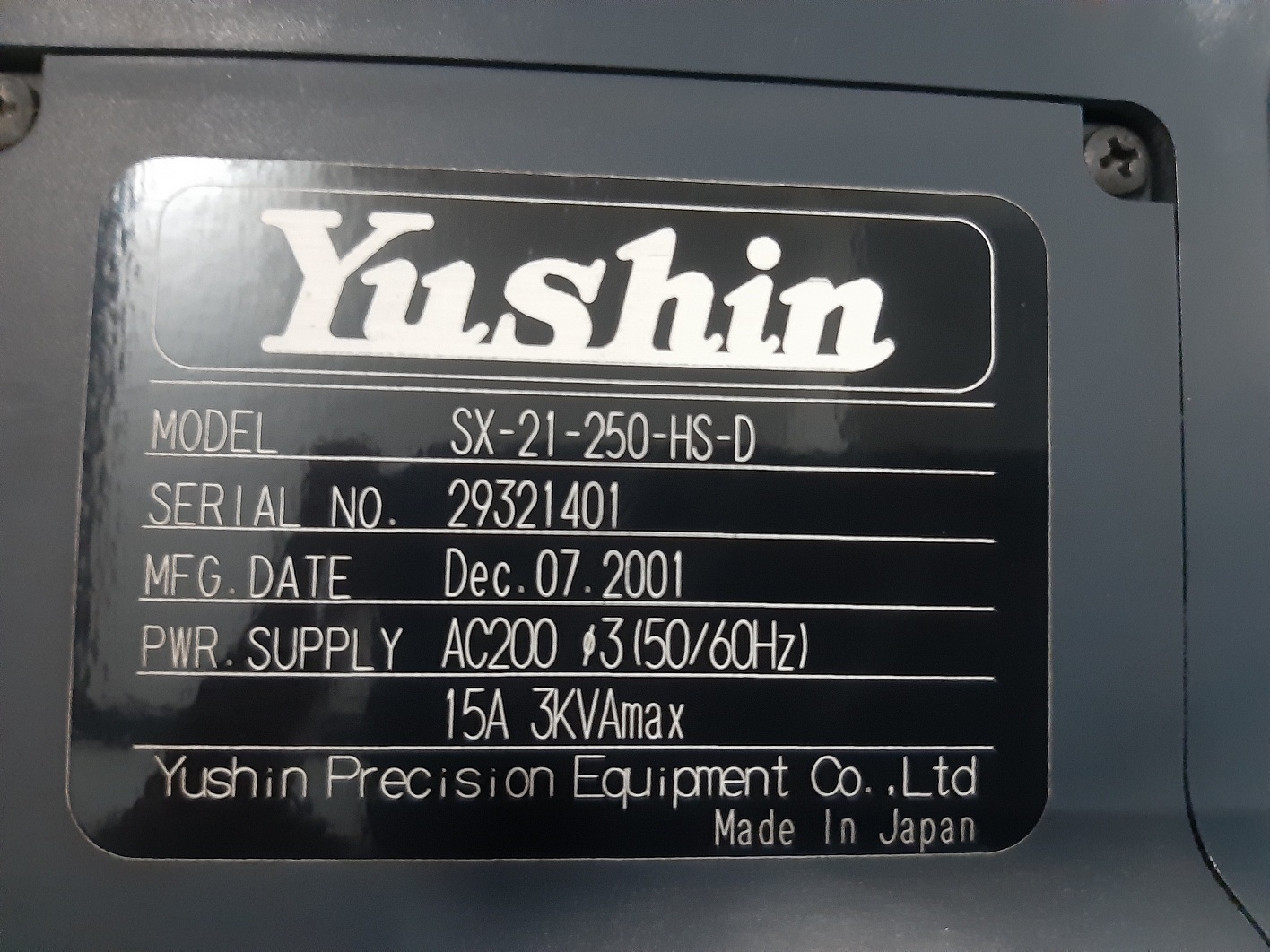 Yushin High Speed Side Entry Robots Sx-21-250-hs-d