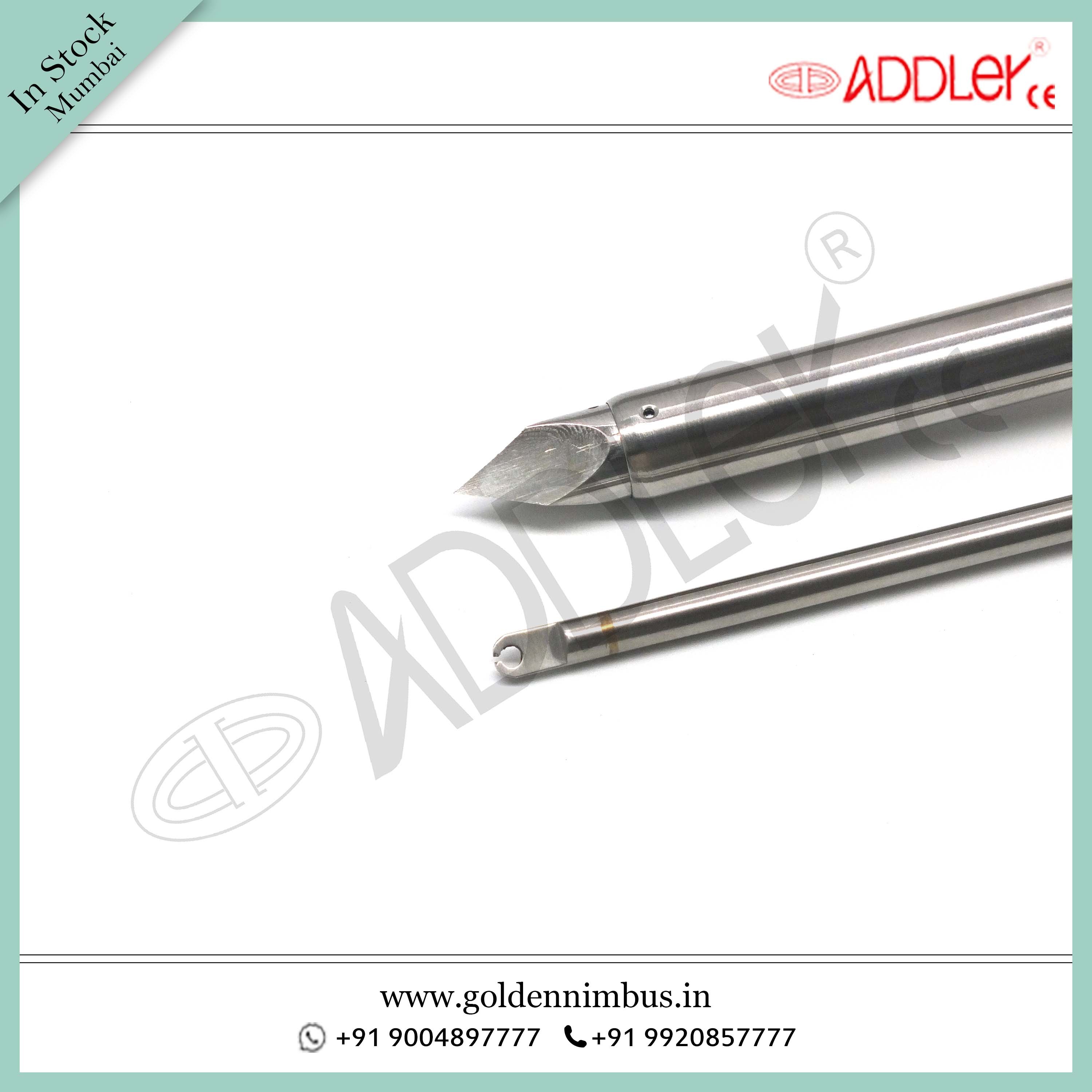 Brand New Addler Laparoscopic 10mm Trocar With 5mm Knot Pusher - Steel 5 X 5 X 10 Inch Reusable Sterilized Portable Ce Certified