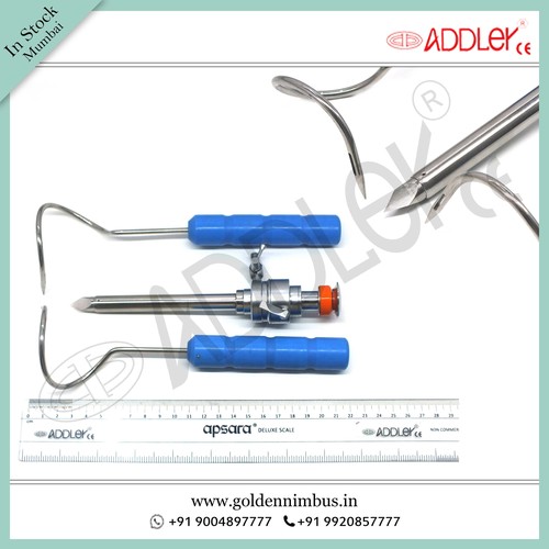 Brand New Addler Laparoscopic Mochi Needle Left And Right Hand With 10Mm Trocar Dimension(L*W*H): 5 X 5 X 10 Inch (In)