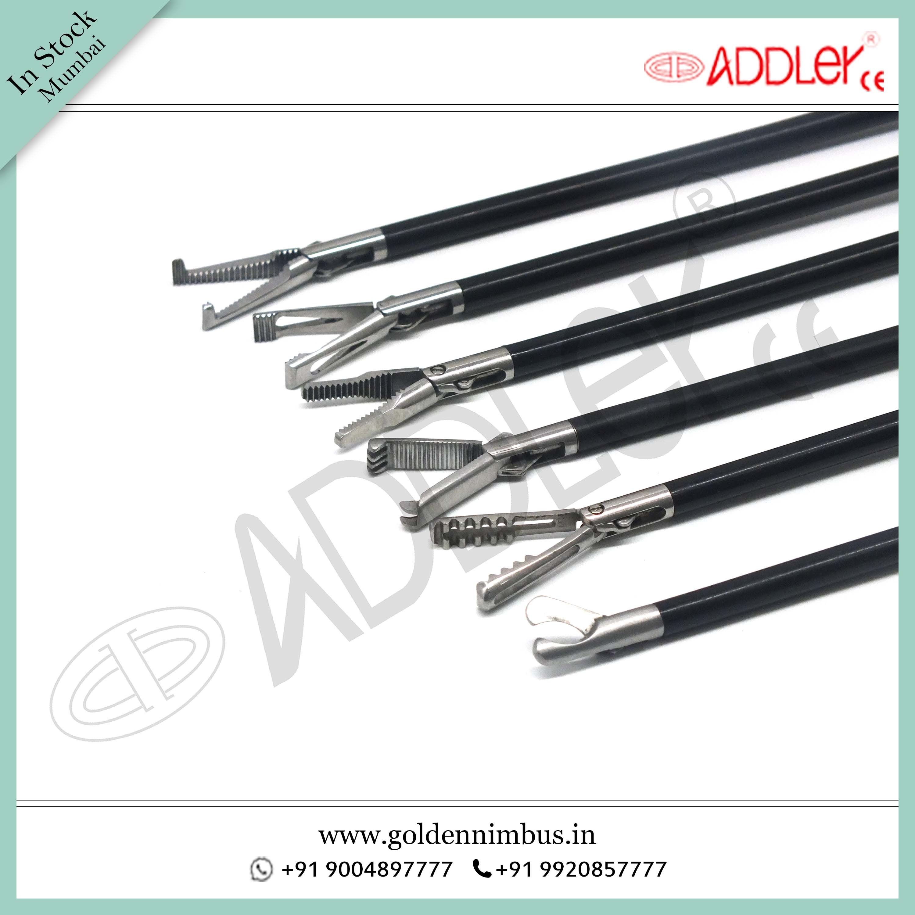 Brand New Addler Laparoscopic Grasper Set Of 6 With Handle - Stainless Steel, 5 X 5 X 10 Inch, Portable, Semi-automatic, Sterilized, Ce Certified