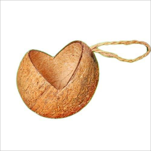 Coconut Shell V Cut Bird Feeder - Raw Coconut Shell, Solid Brown Design | Eco-Friendly, Perfect for Attracting Birds