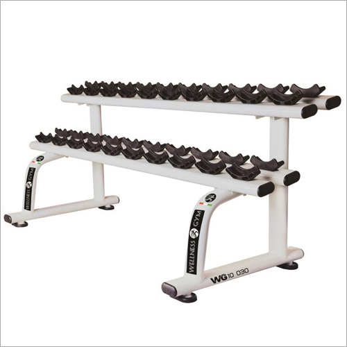Dumbbell Rack - Mild Steel, Modular Multi-Level Design | Adjustable Support for Round and Hexagonal Dumbbells, High Load Capacity up to 500 kg, Durable Rubber and Steel Build