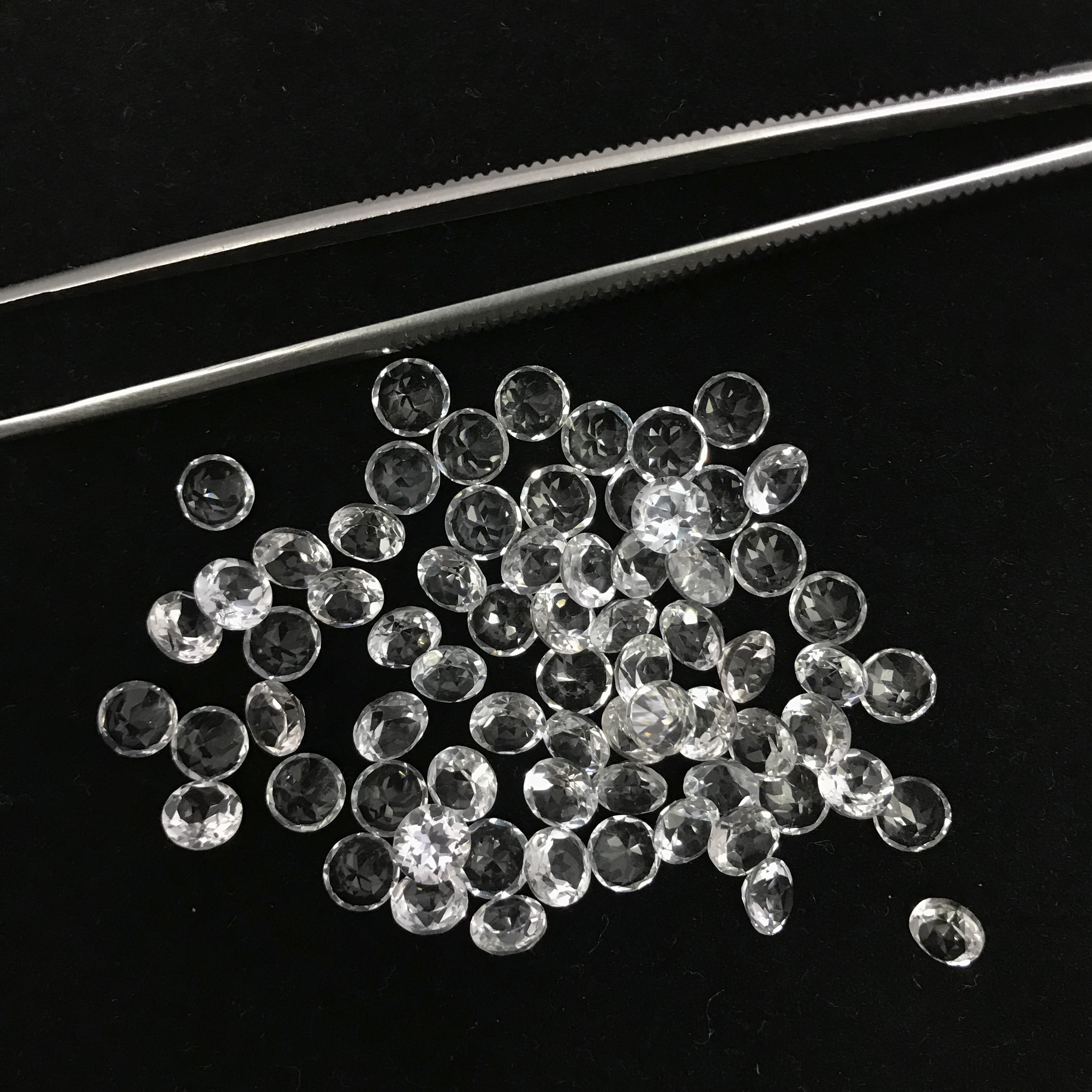 9mm White Topaz Faceted Round Loose Gemstones Grade: Aaa